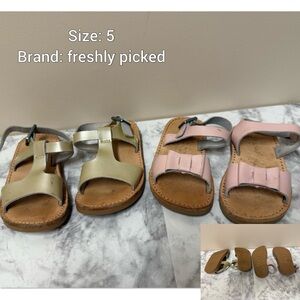 Freshly Picked Kids Sandals - Pink and Gold